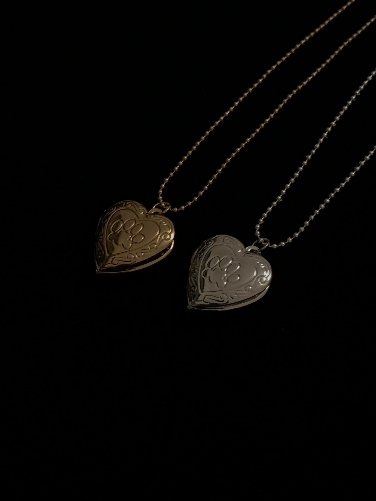 Dog Paw Heart Locket Necklace