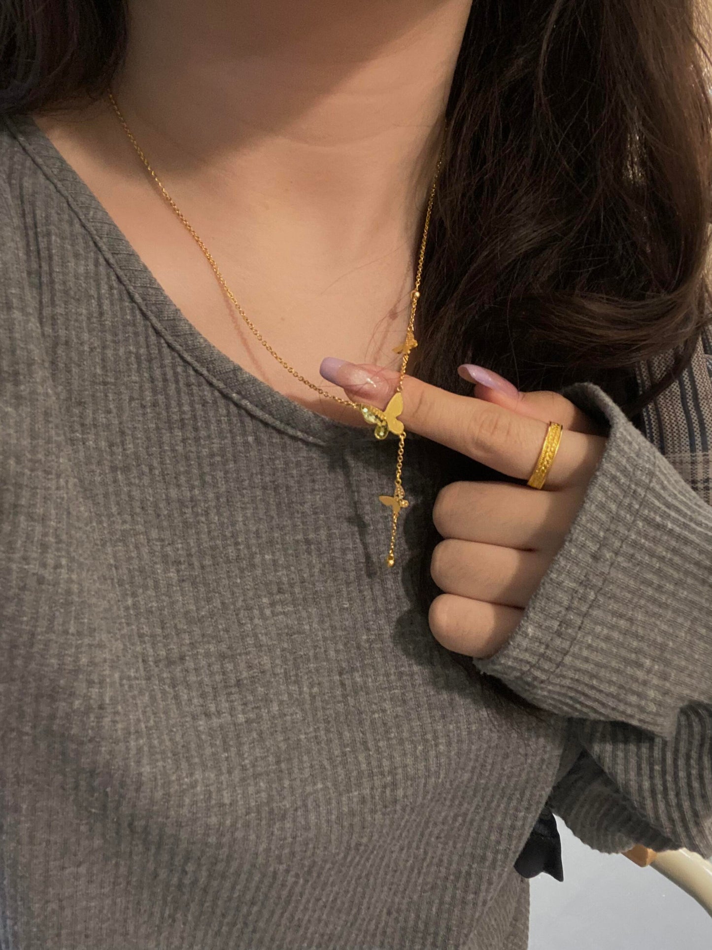 Golden Hive Butterfly Necklace