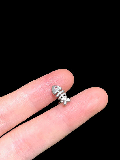 Silver Fishbone Helix Earrings