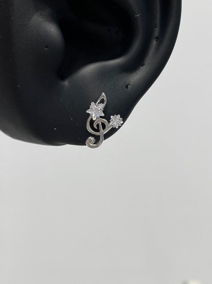 Music Note Star Crystal Studs