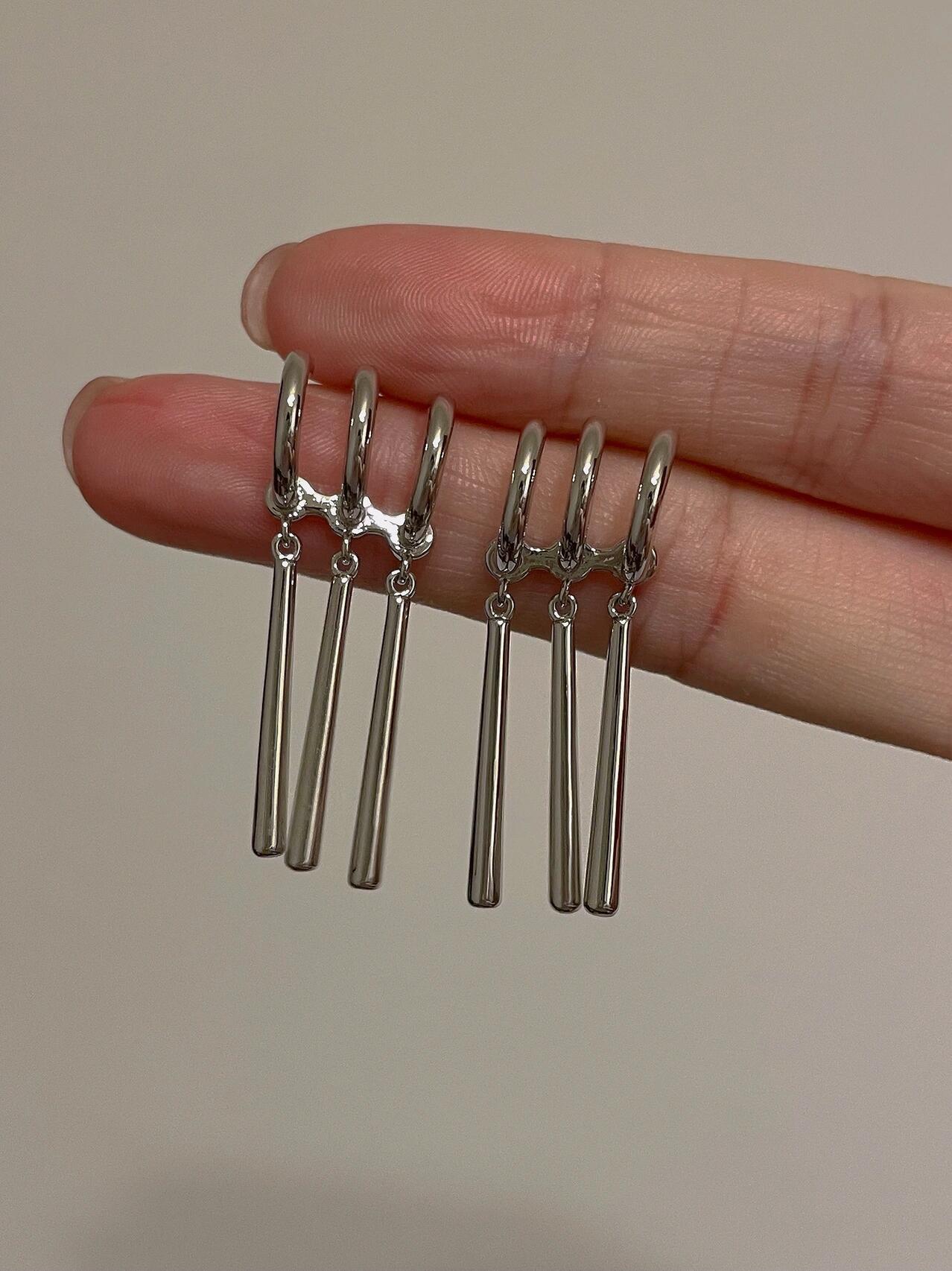 Triple Blade Hoop Earrings