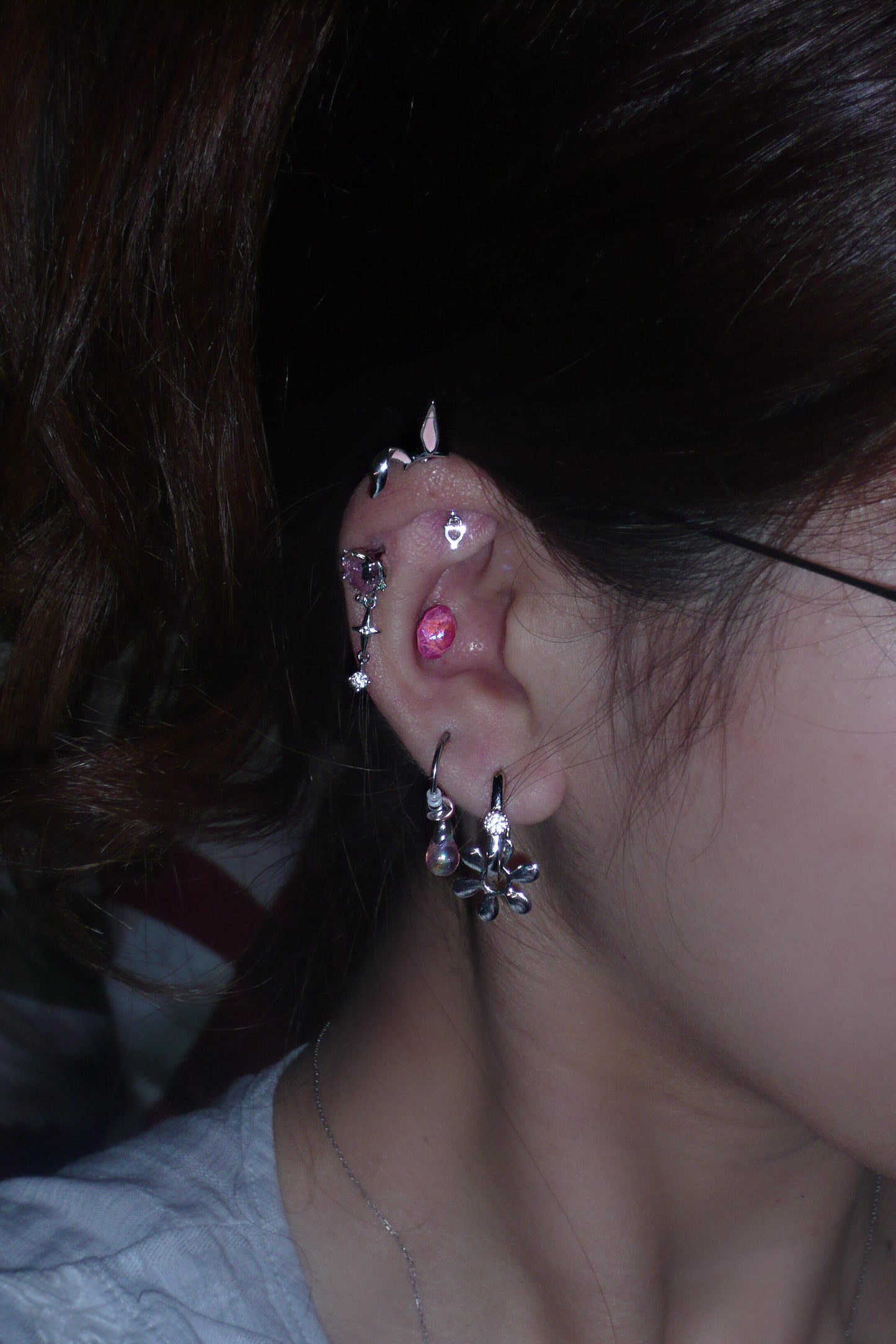 Pink & Silver Ear Stack Set