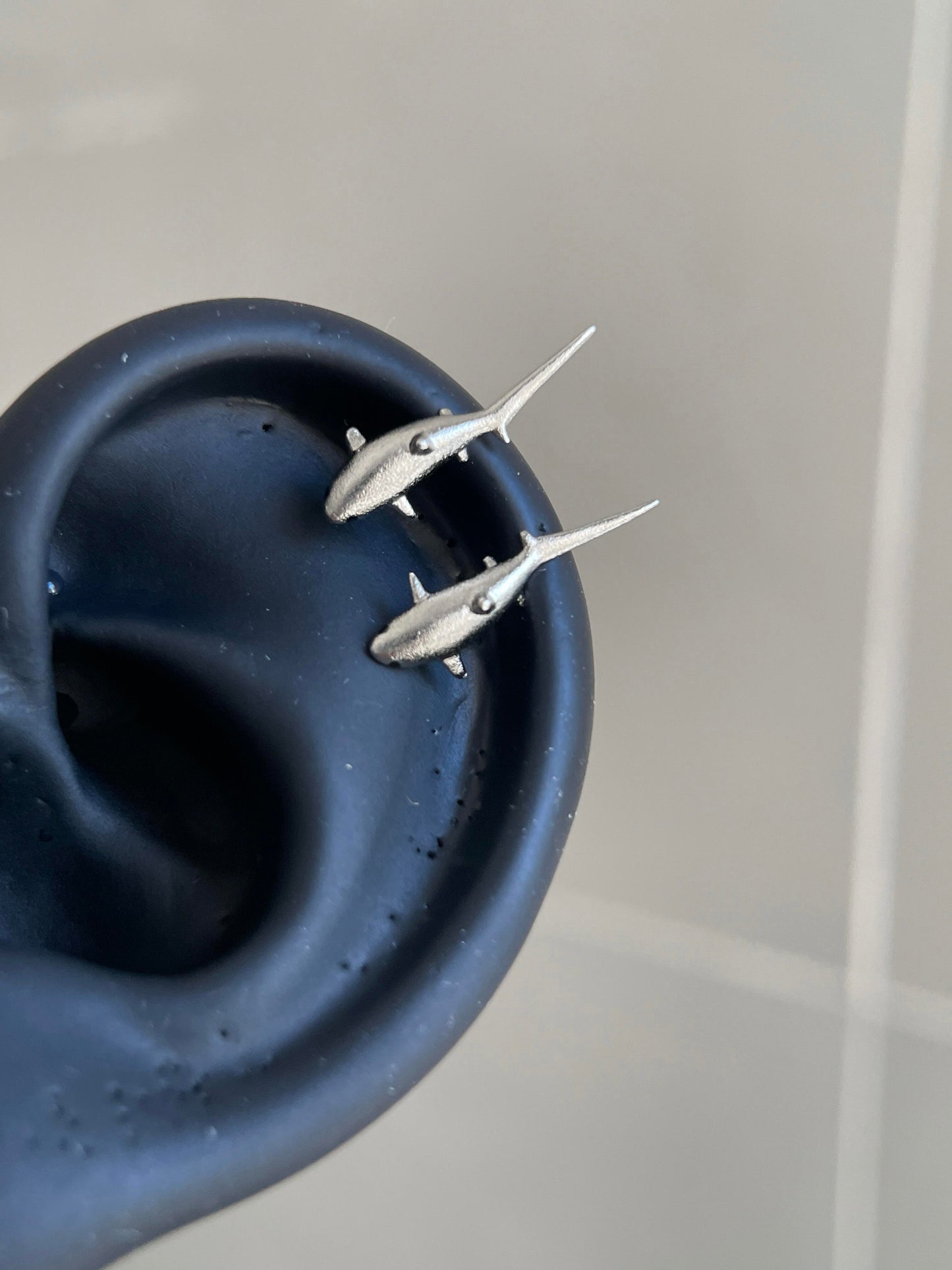 Silver Shark Helix Earrings