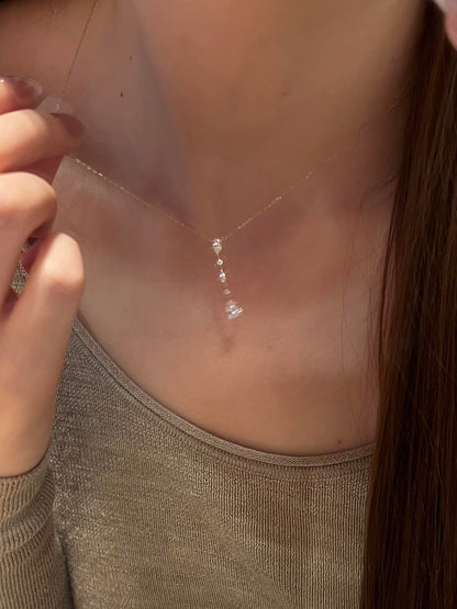 Continuous Teardrop Gold Dainty Necklace