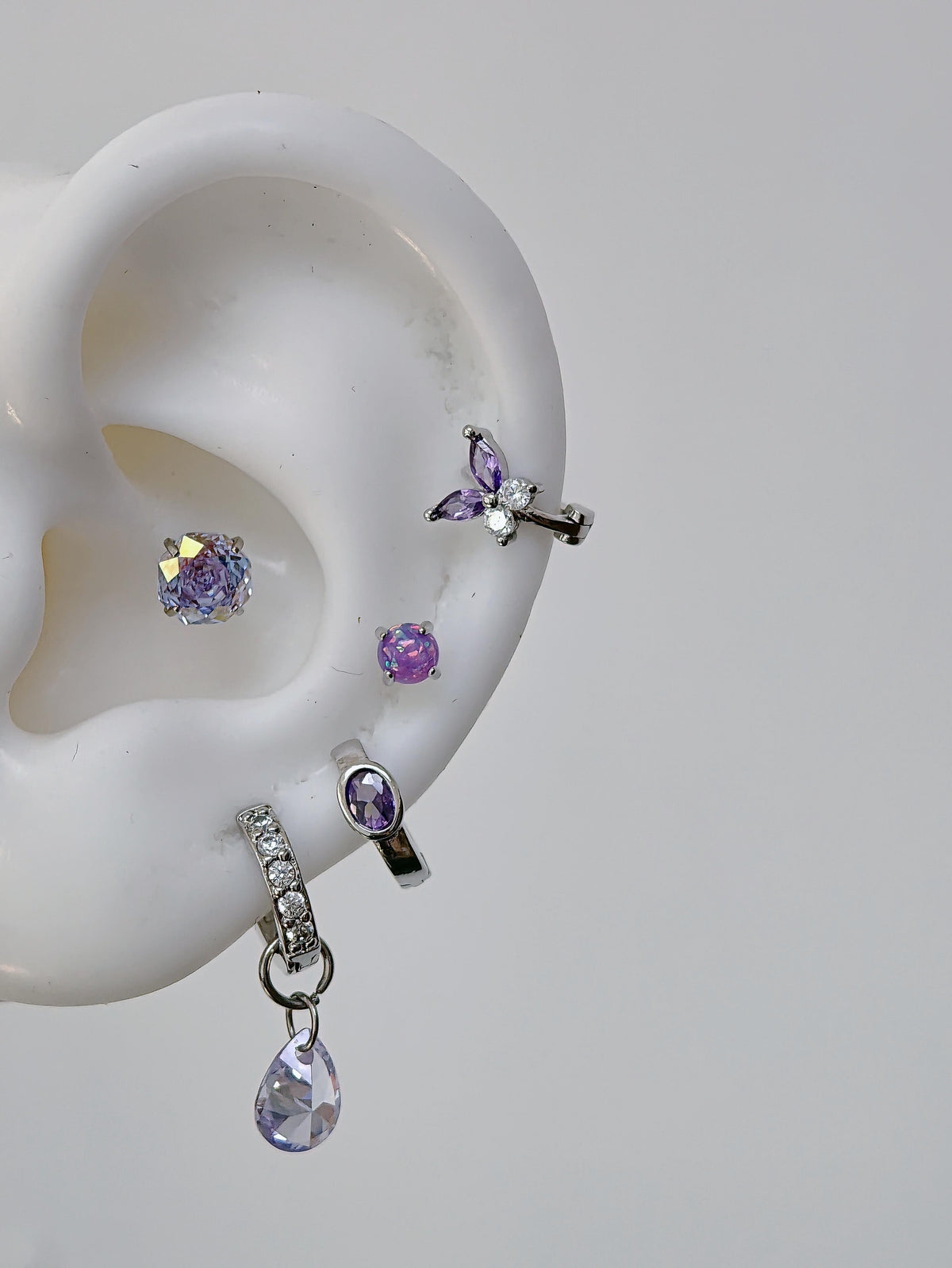 Lavender Crystal Multi-Piercing Set