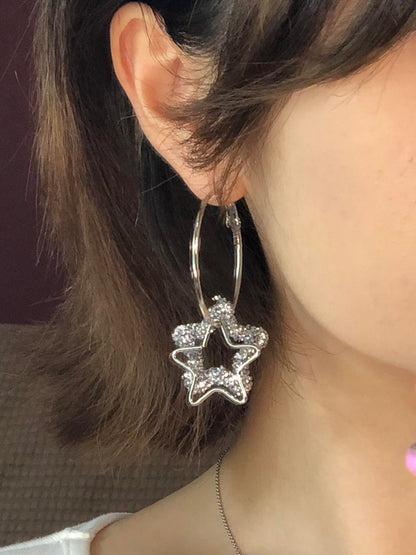 Crystal Star Dangle Earrings