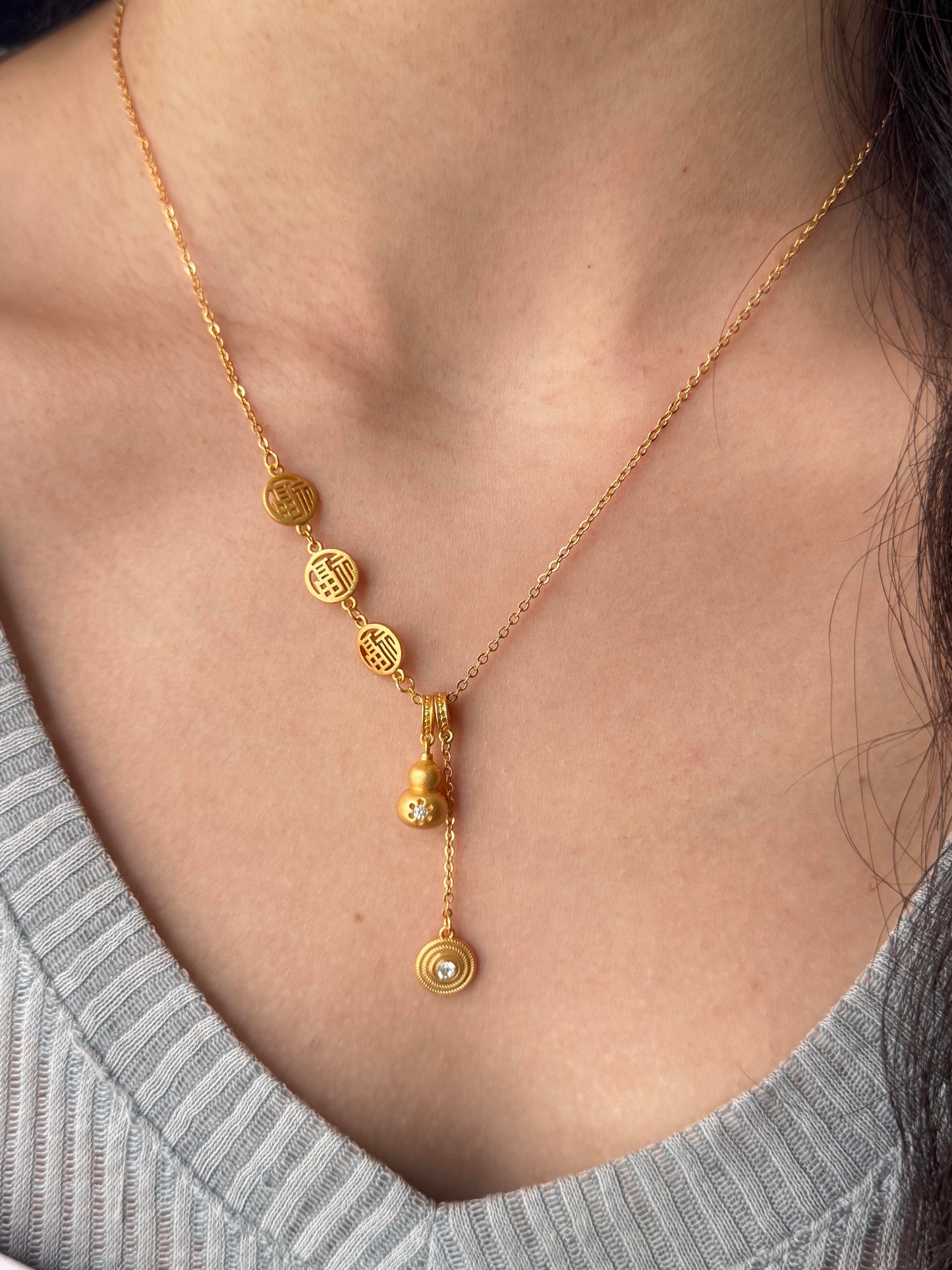 Golden Gourd Fortune Necklace
