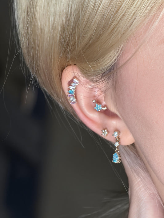 Gold Frostlight Earring Stack