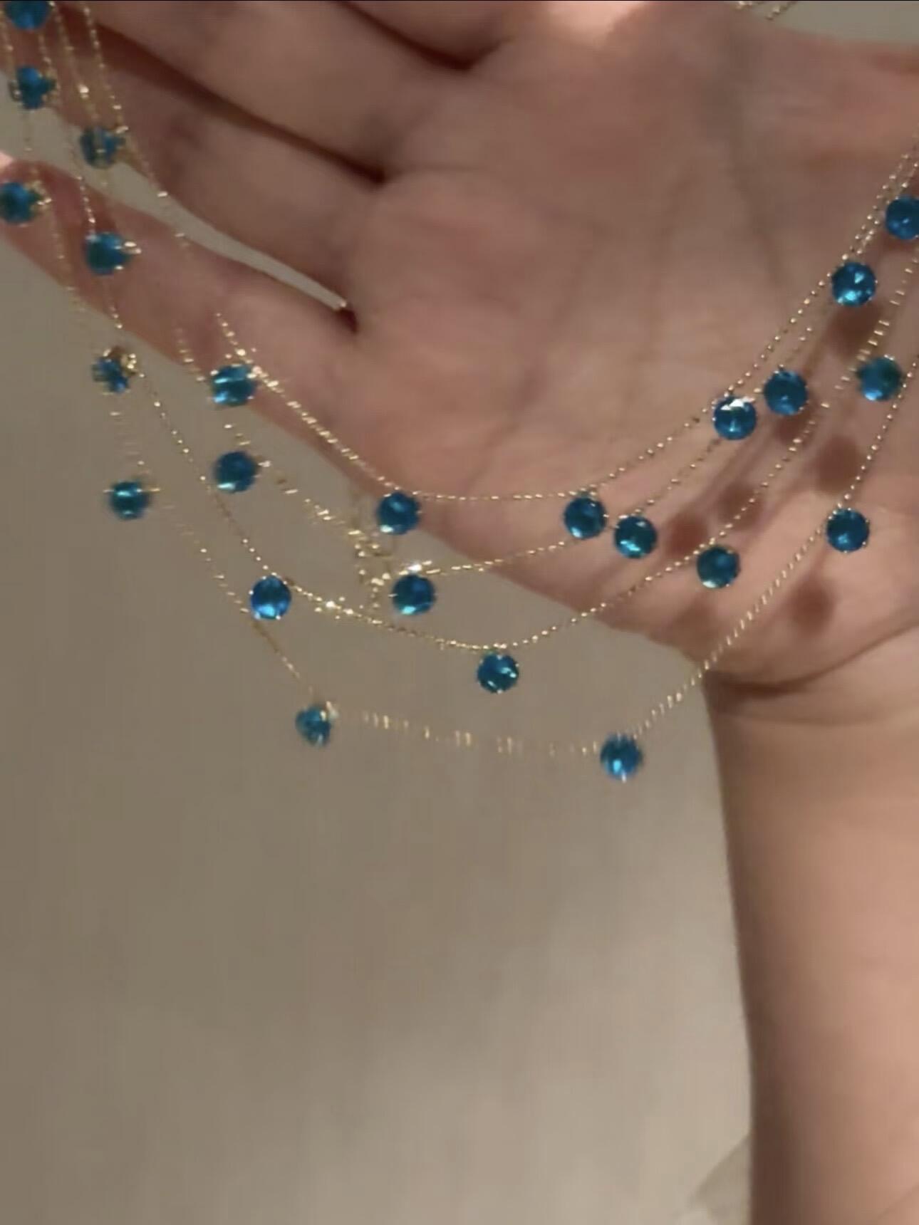 Blue Mirage Crystal Necklace