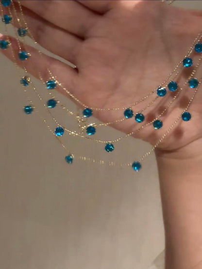Blue Mirage Crystal Necklace