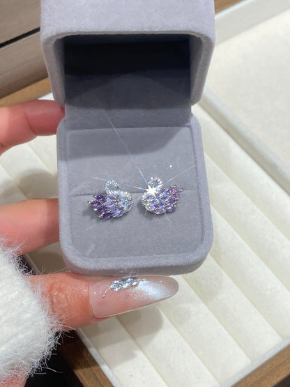 Lilac Grace Swan Earrings