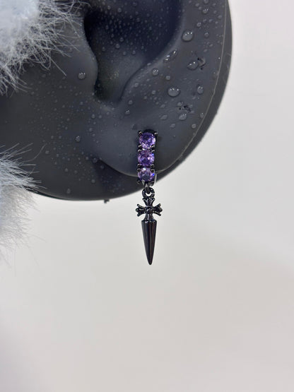 Dark Violet Bloom Earring