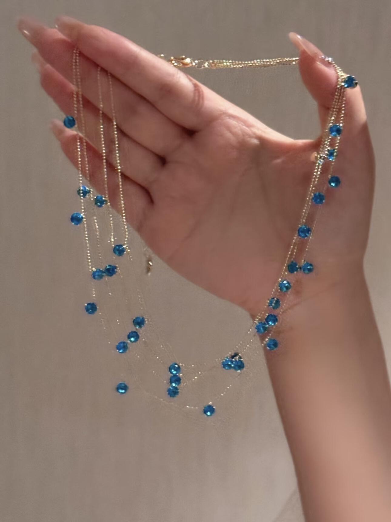 Blue Mirage Crystal Necklace