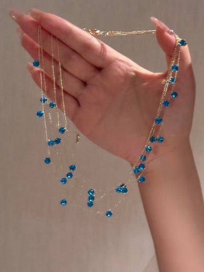 Blue Mirage Crystal Necklace