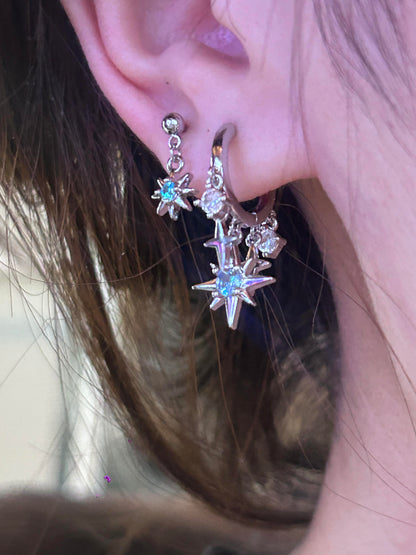 Starscape Double lobe Earring Stack