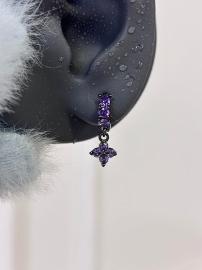 Dark Violet Bloom Earring