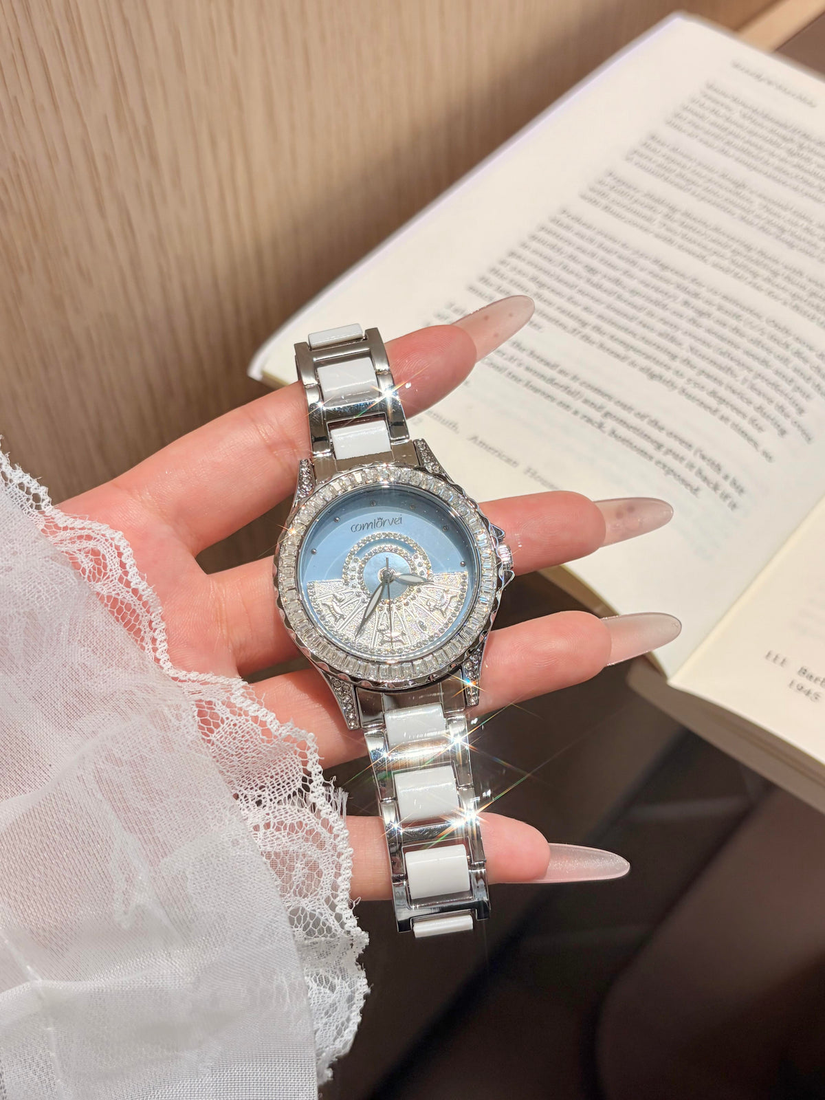 Comlorvei Baguette Crystal Watch