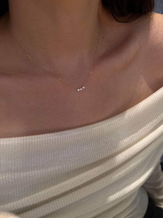 Triple Sparkle Dainty Necklace