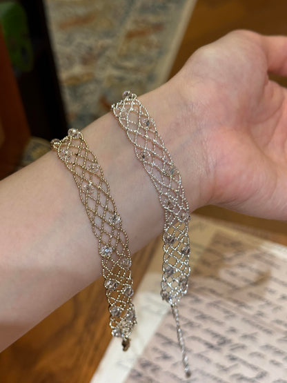 Delicate Woven Crystal Lace Bracelet