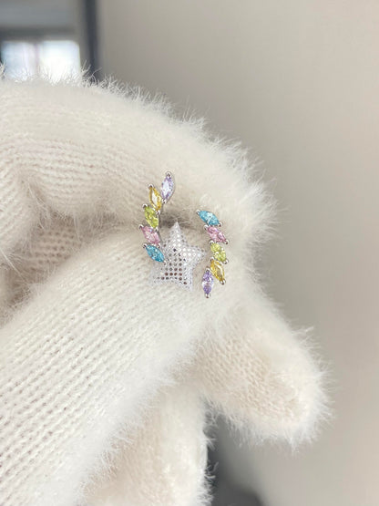 Multi Gem Helix Earrings