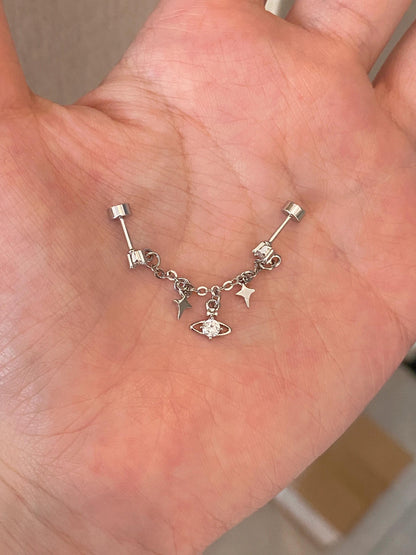Two Hole Chain Earring