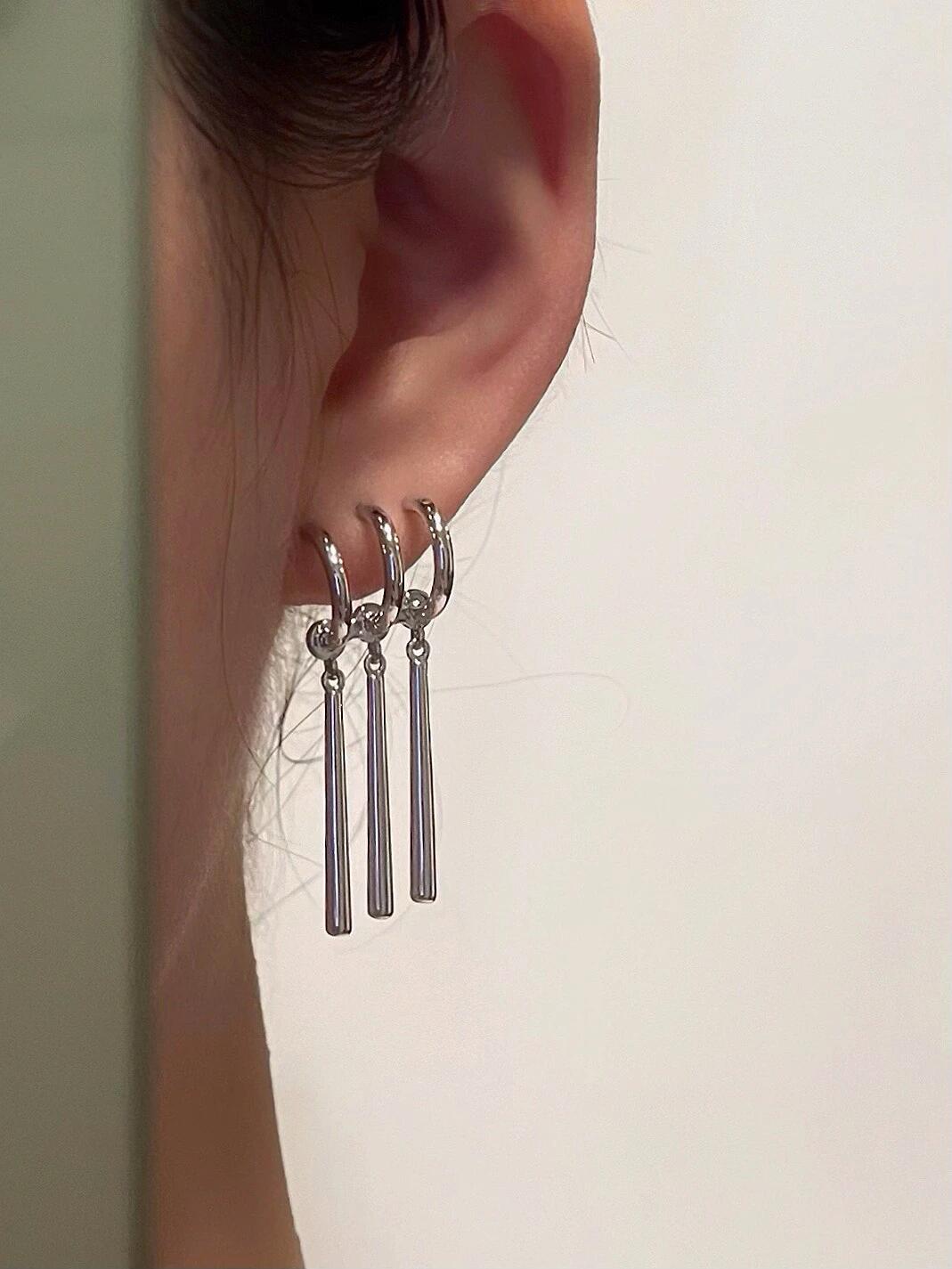 Triple Blade Hoop Earrings