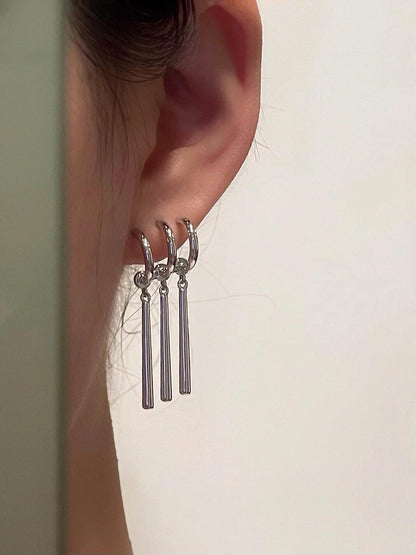 Triple Blade Hoop Earrings