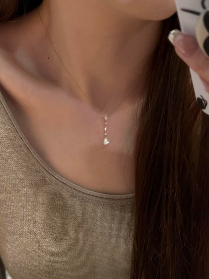 Continuous Teardrop Gold Dainty Necklace