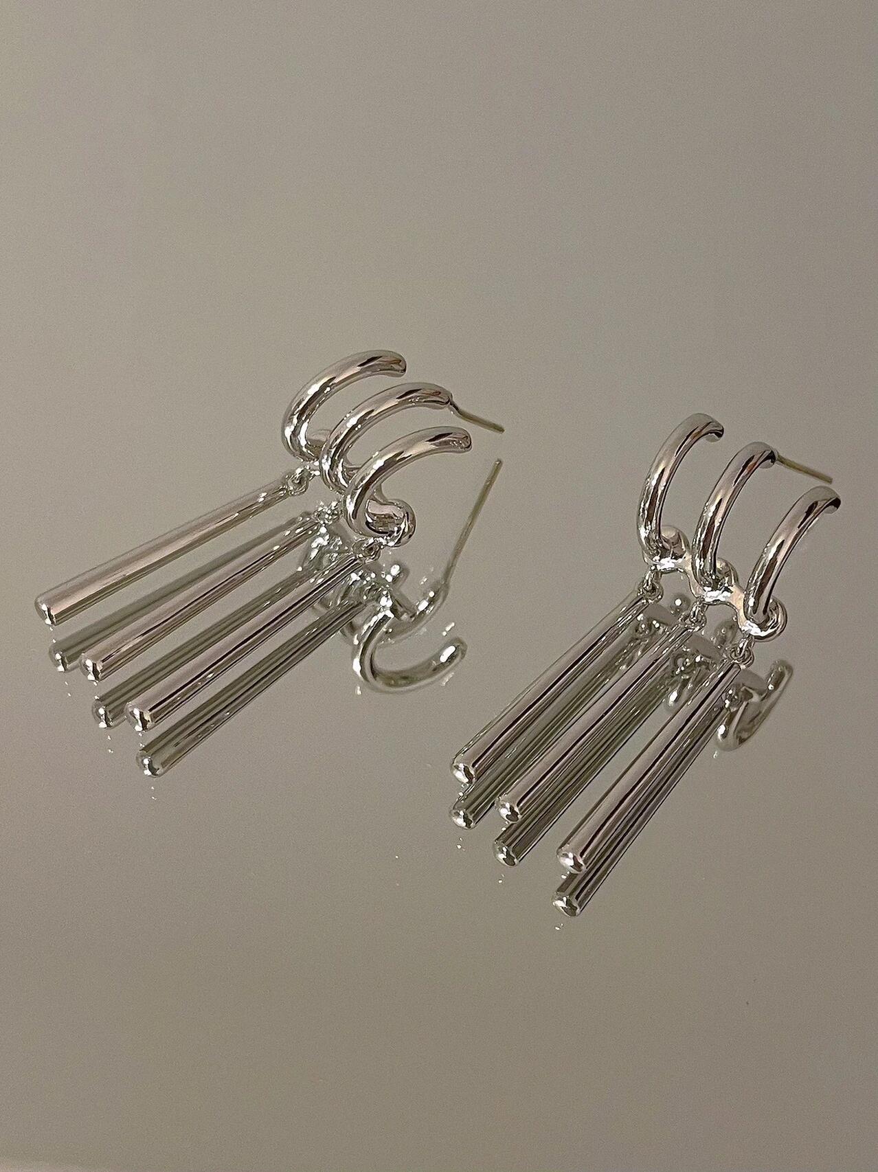 Triple Blade Hoop Earrings
