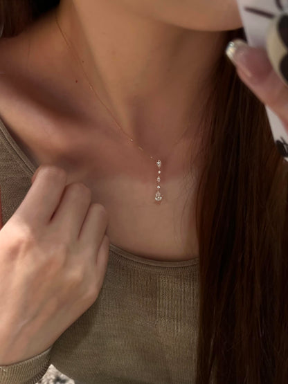 Continuous Teardrop Gold Dainty Necklace