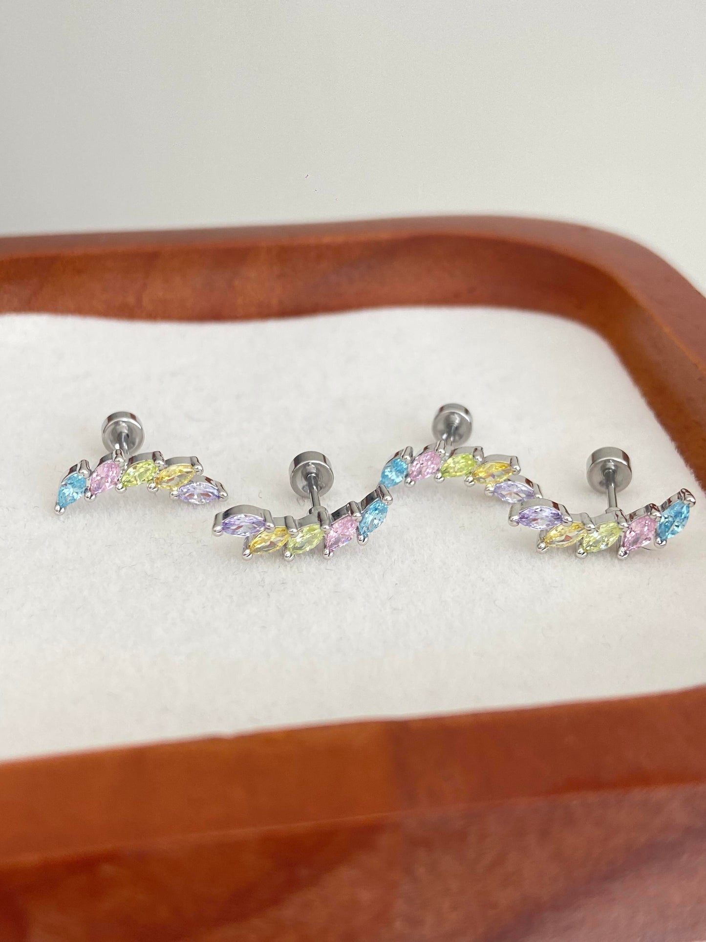 Multi Gem Helix Earrings