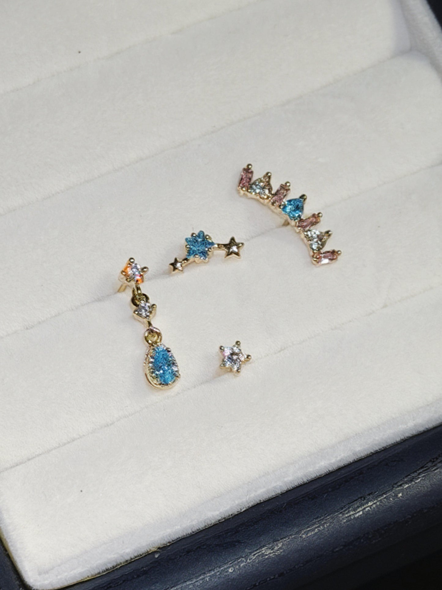 Gold Frostlight Earring Stack