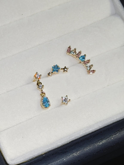Gold Frostlight Earring Stack