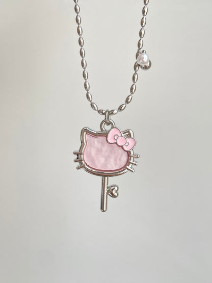 Kawaii Hello Kitty Key Necklace