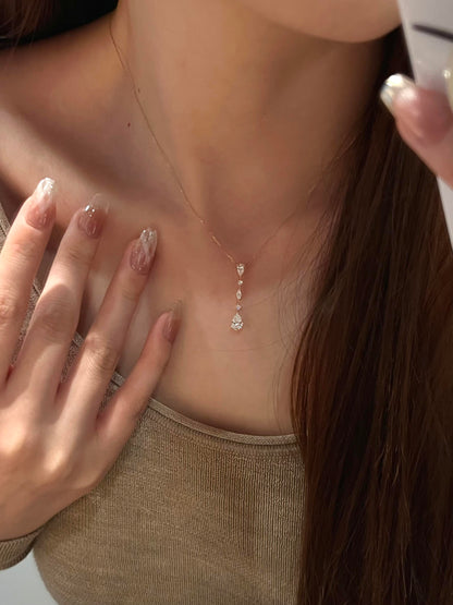 Continuous Teardrop Gold Dainty Necklace