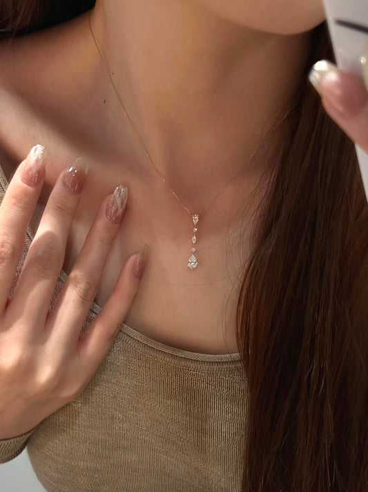 Continuous Teardrop Gold Dainty Necklace