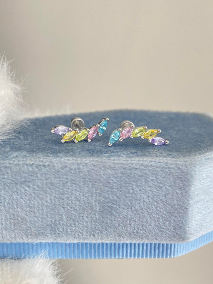 Multi Gem Helix Earrings