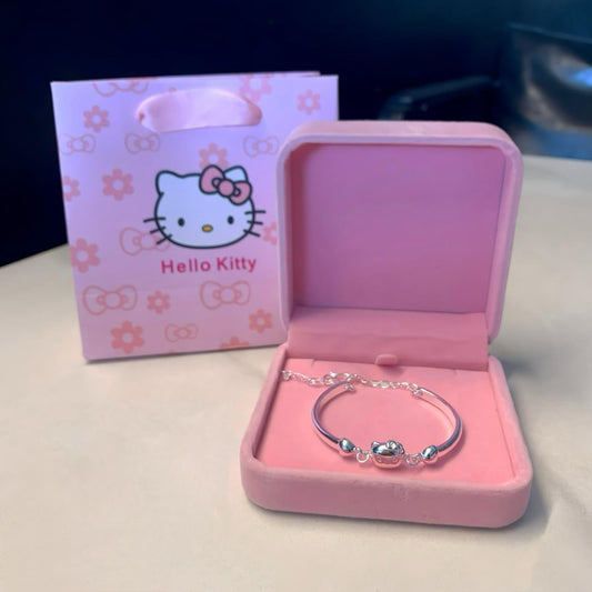 Silver Cat Charm Bracelet