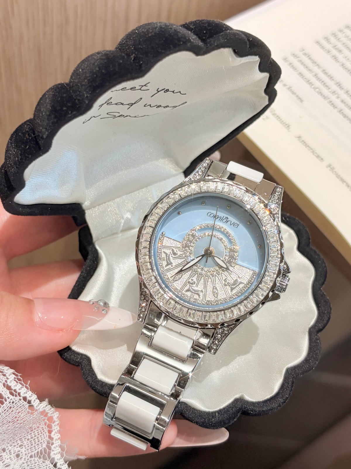 Comlorvei Baguette Crystal Watch