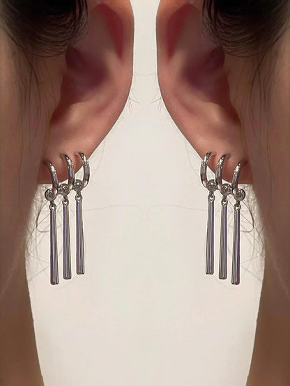 Triple Blade Hoop Earrings