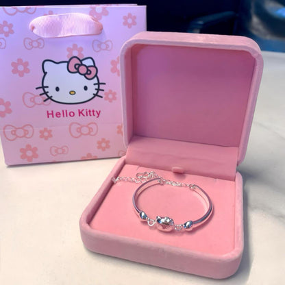 Silver Cat Charm Bracelet