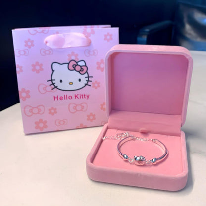 Silver Cat Charm Bracelet