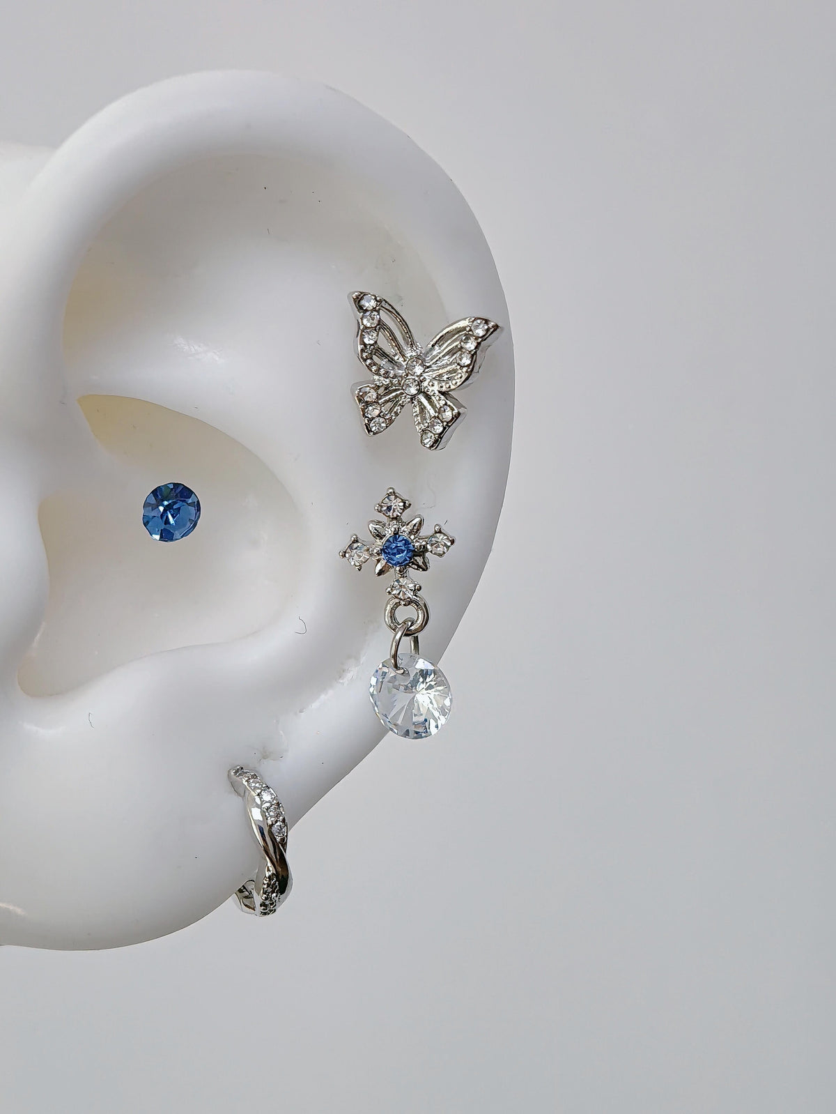 Silver Butterfly Multi-Piercing Set
