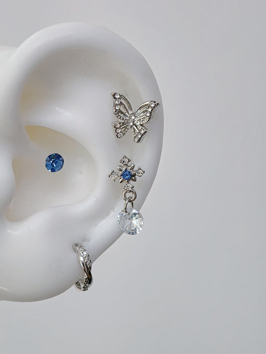 Silver Butterfly Multi-Piercing Set