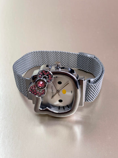 Silver Kitty Icon Charm Watch