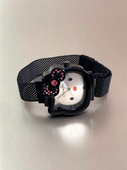 Silver Kitty Icon Charm Watch