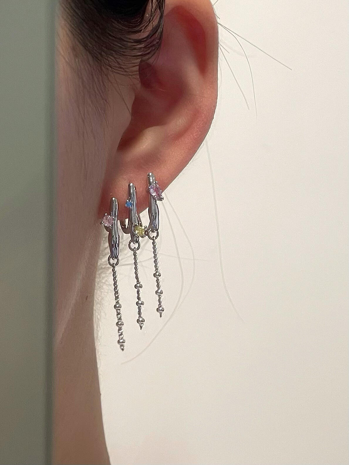 Colorful Trinity Hoop Earrings