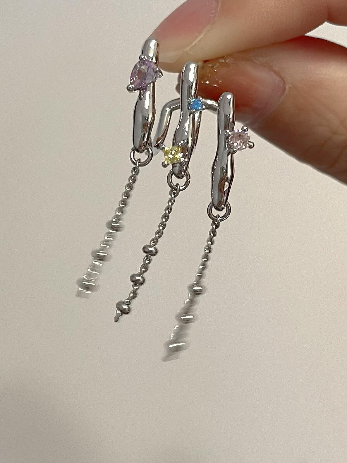 Colorful Trinity Hoop Earrings