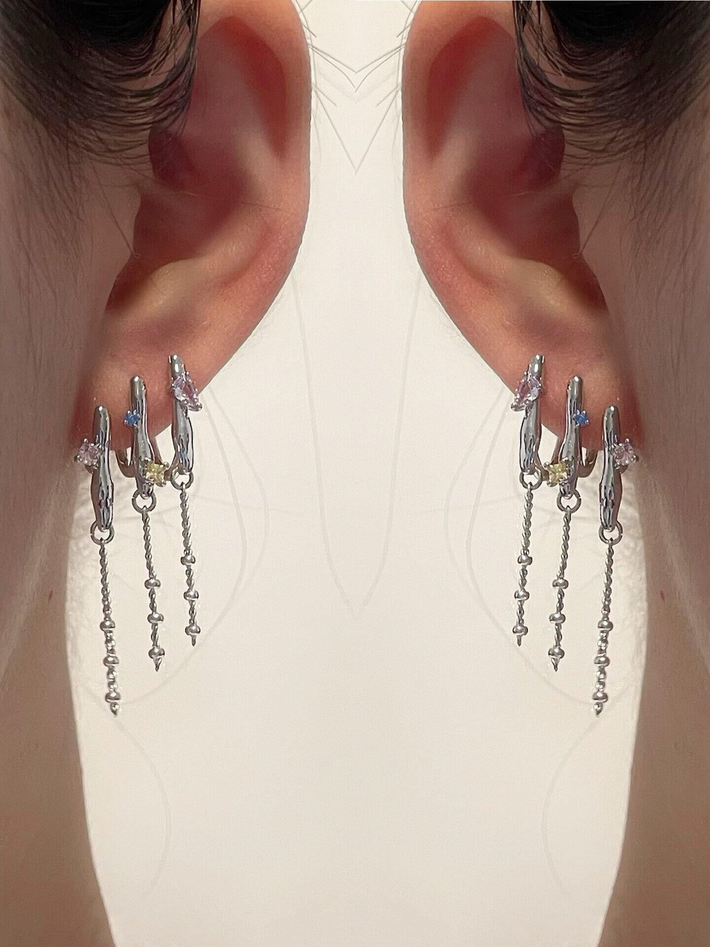Colorful Trinity Hoop Earrings