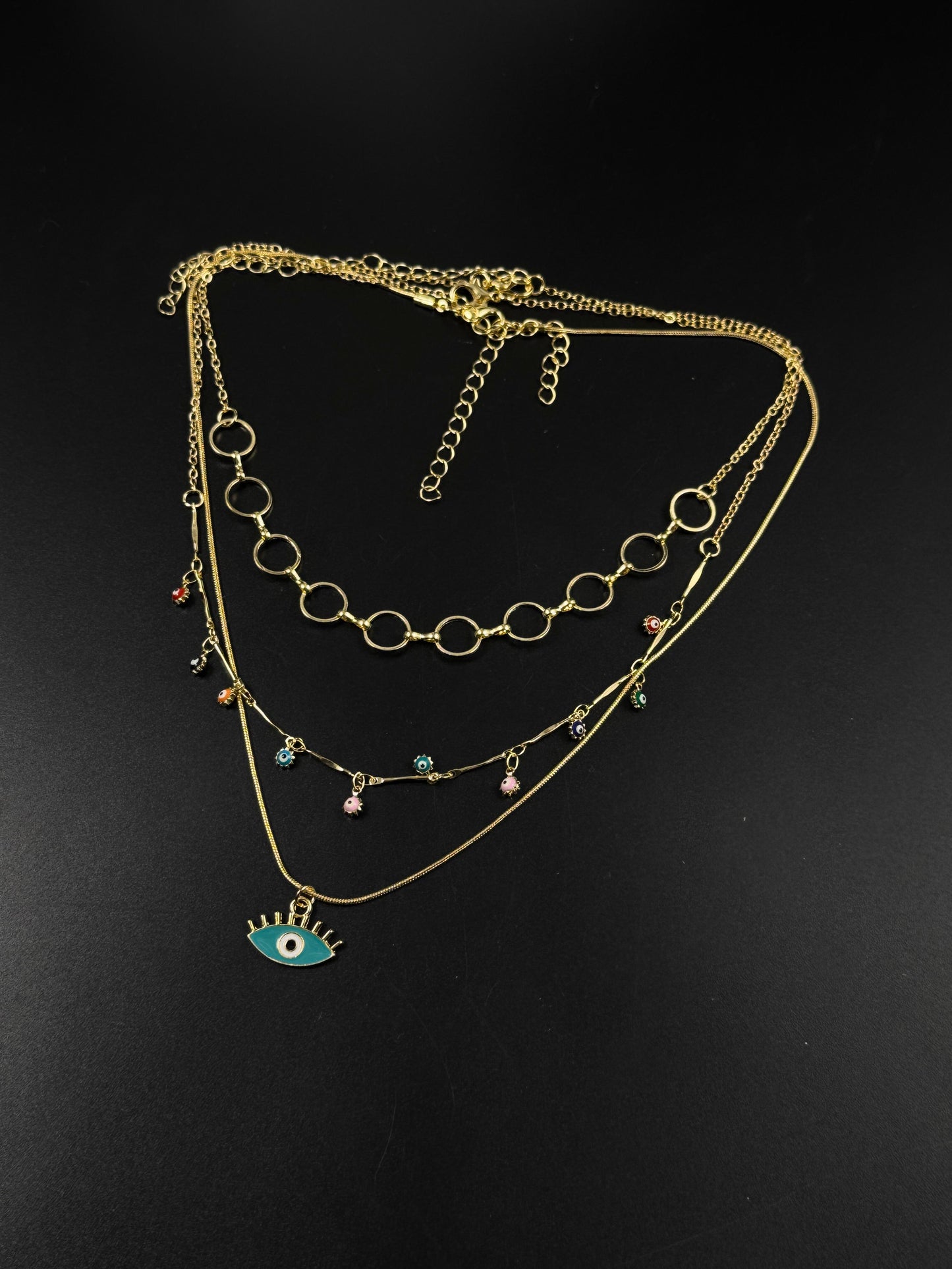 Golden Layered Evil Eye Necklace